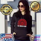 Red ribbon week rainbow red ribbon week awareness s Hoodie