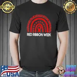 Red ribbon week rainbow red ribbon week awareness shirt