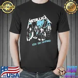 Ride the lightning metal band retro art shirt