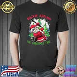 Rockin Around The Christmas Tree Santa Play Guitar Music Holiday Christmas T-Shirt