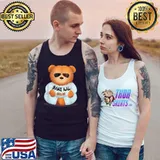 Saint Lucian Souvenir Teddy With Bare Kal Text T-Shirt Tank Top