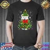 Samoyed Dog Xmas Decoration Santa Christmas Tree T-Shirt