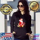 Santa Holding Gaming Controller Christmas Xmas Pajama T-Shirt Hoodie