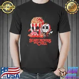 Scary movies and chill horror movies scary halloween retro art shirt
