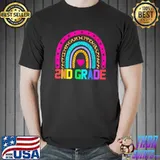 Second Grade Teacher Leopard Rainbow 2nd Grade Teacher T-Shirt
