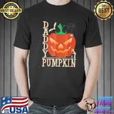 Single dad daddy pumkin scare halloween retro art shirt