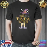 Single dad I'm the papa witch halloween retro art shirt