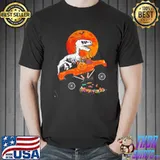 Skeleton dinosaur monster truck moon candy toddler halloween retro art shirt