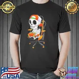 Skeleton gamer video gaming boys kidsns halloween retro art shirt