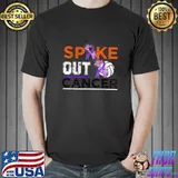 Spike Out Cancer Volleyball Player Breast Cancer Awareness Flowers T-Shirt