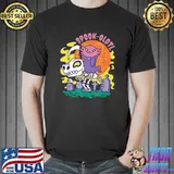 Spook olotl Halloween Axolotl Ridding Skeleton Denosaur Moon T-Shirt