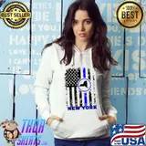 State Of New York Law Enforcement City Torn American Flag T-Shirt Hoodie