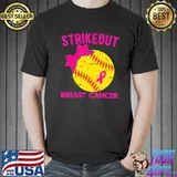 Strike out breast cancer awareness vintage softball fighters shirt