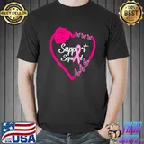 Support Squad Breast Cancer Awareness Supportive Caregiver Butterflies Rose T-Shirt