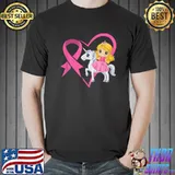Support Squad Cute Princess Unicorn Breast Cancer Warrior T-Shirt