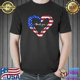 Thank you for your services patriotic heart veterans day american flag T-Shirt
