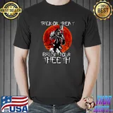 Trick Or Treat Scary Brush Your Teeth Dentistry Blood Moon Halloween T-Shirt