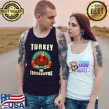 Turkey And Touchdowns Thanksgiving American Football T-Shirt Tank Top