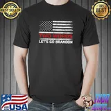 Two Words Let's Go Brandon US Flag Political T-Shirt