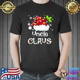 Uncle Claus Santa Hat And Lights Christmas Pajama Matching Family T-Shirt