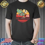 Windsurf san francisco ocean seagulls vintage sunset T-Shirt