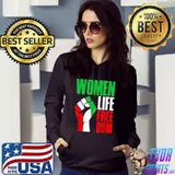 Women Life Freedom Strong Hand Iranian Distressed Free Iran T-Shirt Hoodie