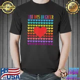 100 Days Brighter 100th Days Of School Hearts Colors Teacher T-Shirt