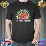 100 Days Smarter 100 Days Of School Rainbow Apples Teachers T-Shirt