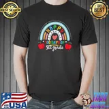 100th Day Of 5th Grade Teacher 100 Days Smarter Rainbow Apples T-Shirt