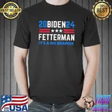 2024 Biden Fetterman It's A No Brainer Political Stars T-Shirt
