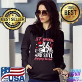 37 Years And Still Enjoying The Ride 37th Wedding Anniversary Hearts T-Shirt Hoodie