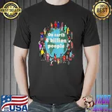 8 Billion People Planet Earth Population Verified Account T-Shirt