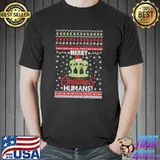 Aliens ugly christmas merry christmas humans shirt