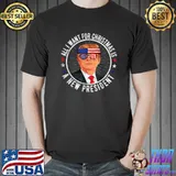 All I Want For Christmas Is A New President Ugly Donald Trump Sunglasses Usa Flag Stars T-Shirt