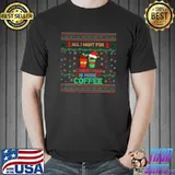 All I Want For Christmas Is More Coffee Santa Hat T-Shirt