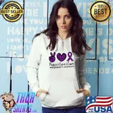 Alzheimer's Awareness Ribbon Leopard Peace Love Cure T-Shirt Hoodie