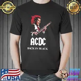Angus young playing guitar acdc shirt