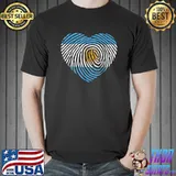 Argentina In My Dna Fingerprint Heart Argentina Flag Pride T-Shirt