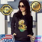 Asian Japanese Dishes Food Ramen Noodles Egg Ramentic Dragon T-Shirt Hoodie