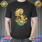 Asian Japanese Dishes Food Ramen Noodles Egg Ramentic Dragon T-Shirt