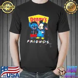 Baby stitch and mickey mouse denny's friends logo shirt