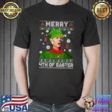 Biden Elf Ugly Christmas Sweater Merry 4th Of Easter T-Shirt