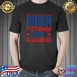 Biden Fetterman 2024 It's A No Brainer Political Humor Red Stars Election T-Shirt