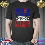 Biden Fetterman 2024 It's A No Brainer Political Quote Stars T-Shirt