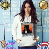 Black Cat Drinks Coffee Spelled Backwards Is Eeffoc Know That Give Had My Coffee Vintage T-Shirt Hoodie