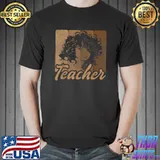 Black Teacher Afro Shades Of Melanin African American Vintage T-Shirt