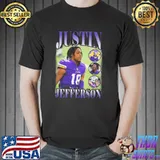 Bootleg justin jefferson college Football player sport shirt
