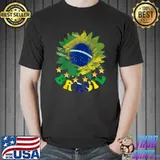 Brasil sunflower flag brazil soccer futebol national day stars T-Shirt