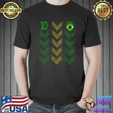 Brazil Soccer Lovers Brazilian Flag Football Retro 10 Jersey T-Shirt
