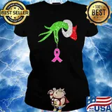 Breast Cancer Ribbon grinch Shirt Ladies tee